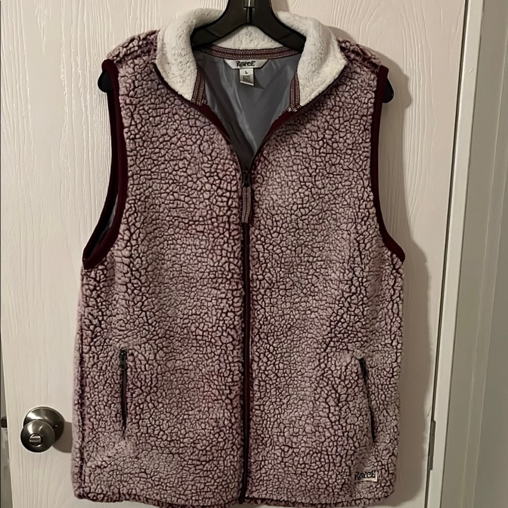Royce Women's Sherpa Fleece Vest - Purple/Maroon